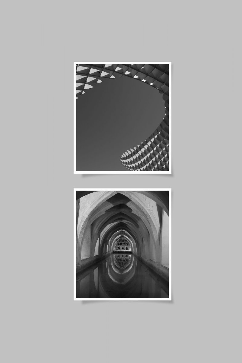 Black and White Abstract Pair Square (Set 10)