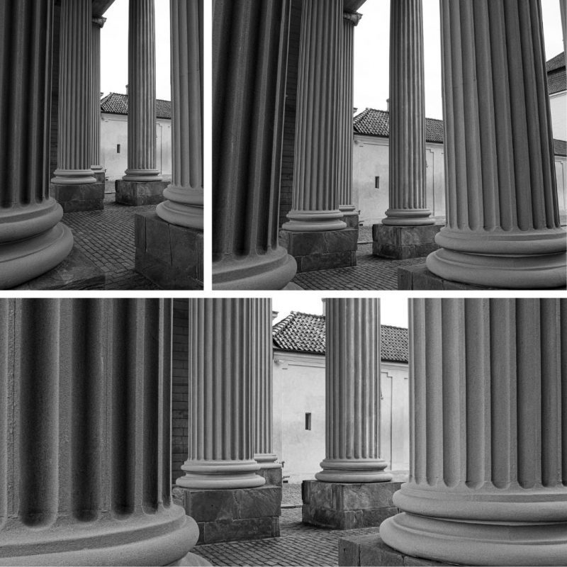 Black and White Columns Triplet (Set 39)