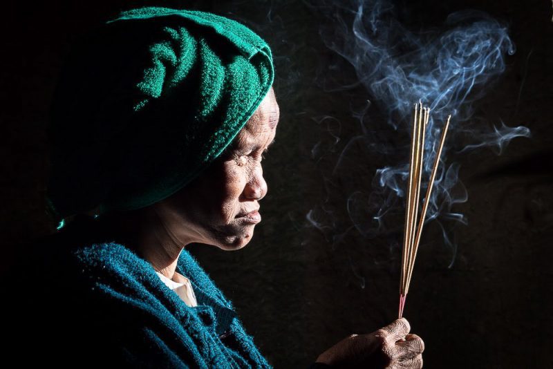 Khmer Woman with Incense (Print 82)
