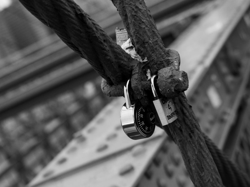 Therapy Room: Padlocks Black and White (Print 9)