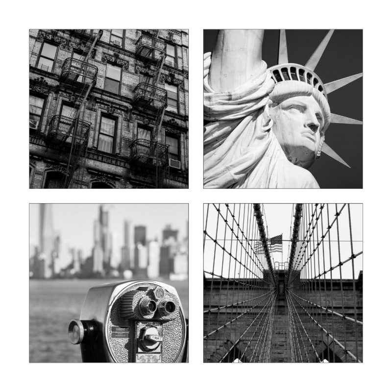 New York Black and White Set of 4 (Set 48)