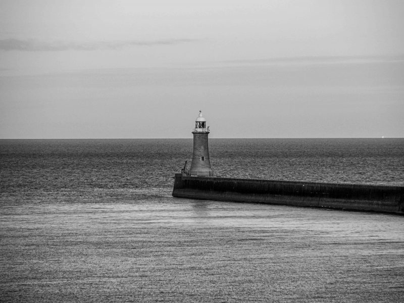 Tynemouth Lighthouse Black & White (Print 381)