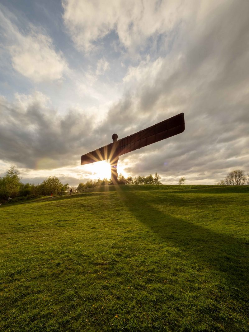 Angel of the North Portrait Sunburst Colour (Print 382)